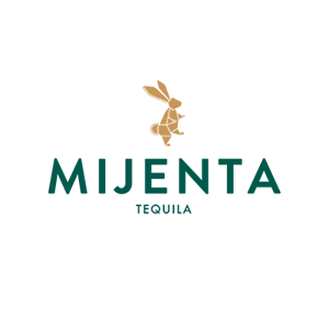 Mijenta Tequila logo featuring a stylized rabbit figure above the brand name.