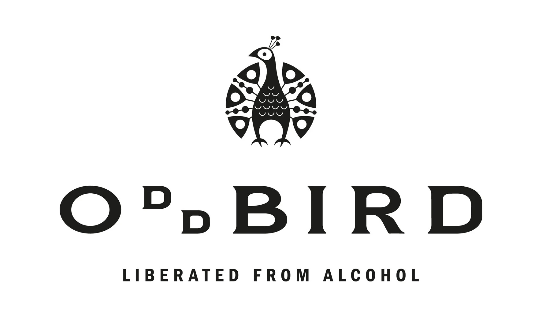 A black and white logo for a brand called "O'd BIRD" with a stylized bird illustration above the brand name and the tagline "Liberated From Alcohol" below.