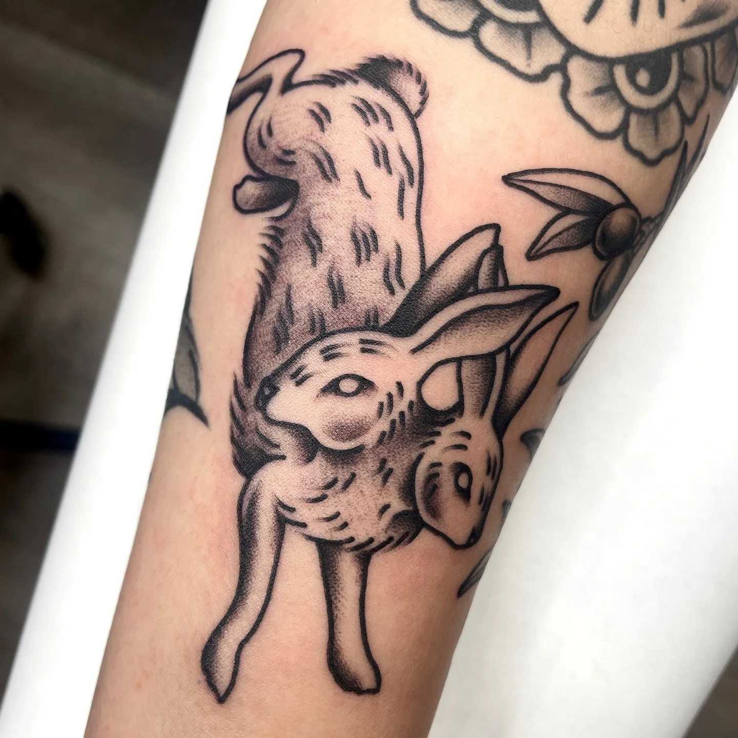 Double headed bunny, a true American classic. Email me, let&rsquo;s do some creepy tats!