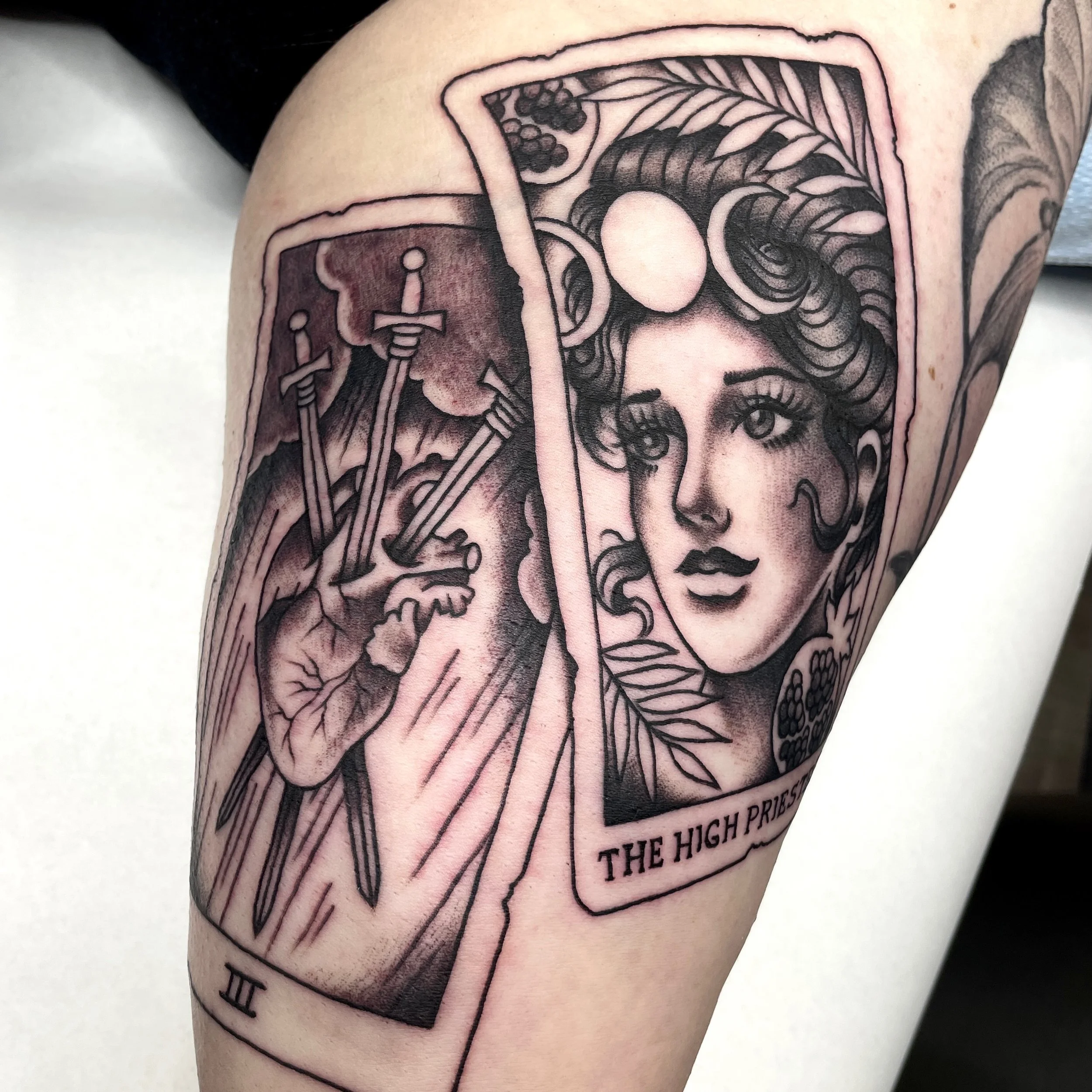 Tarot cards on the inner arm, I&rsquo;d love to do more like this! Email me for appointments, check my scheduling highlight for details