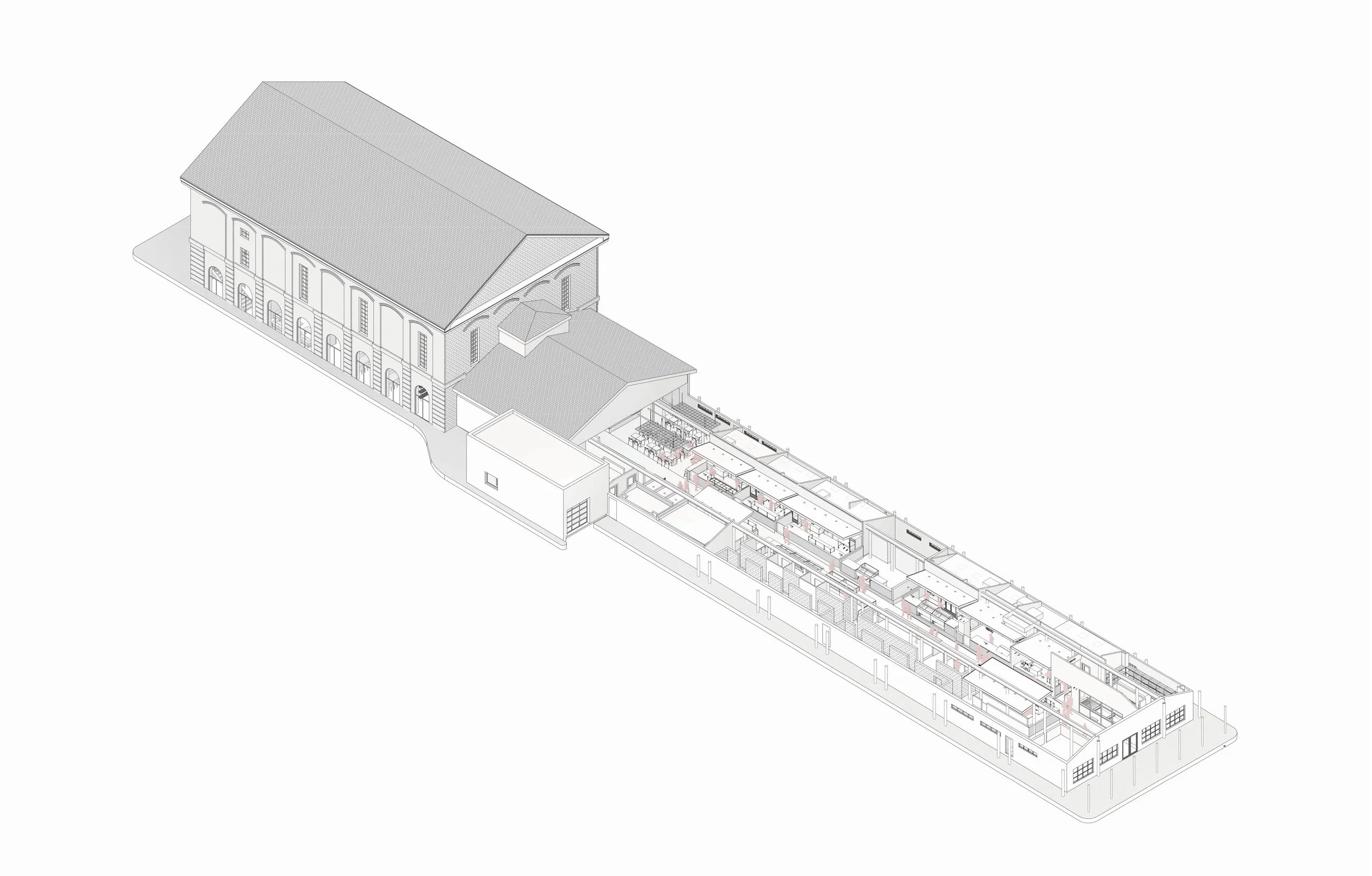 8 / FINAL
ARTICULATION The final design created a very open, breathable market despite the existing narrow building.