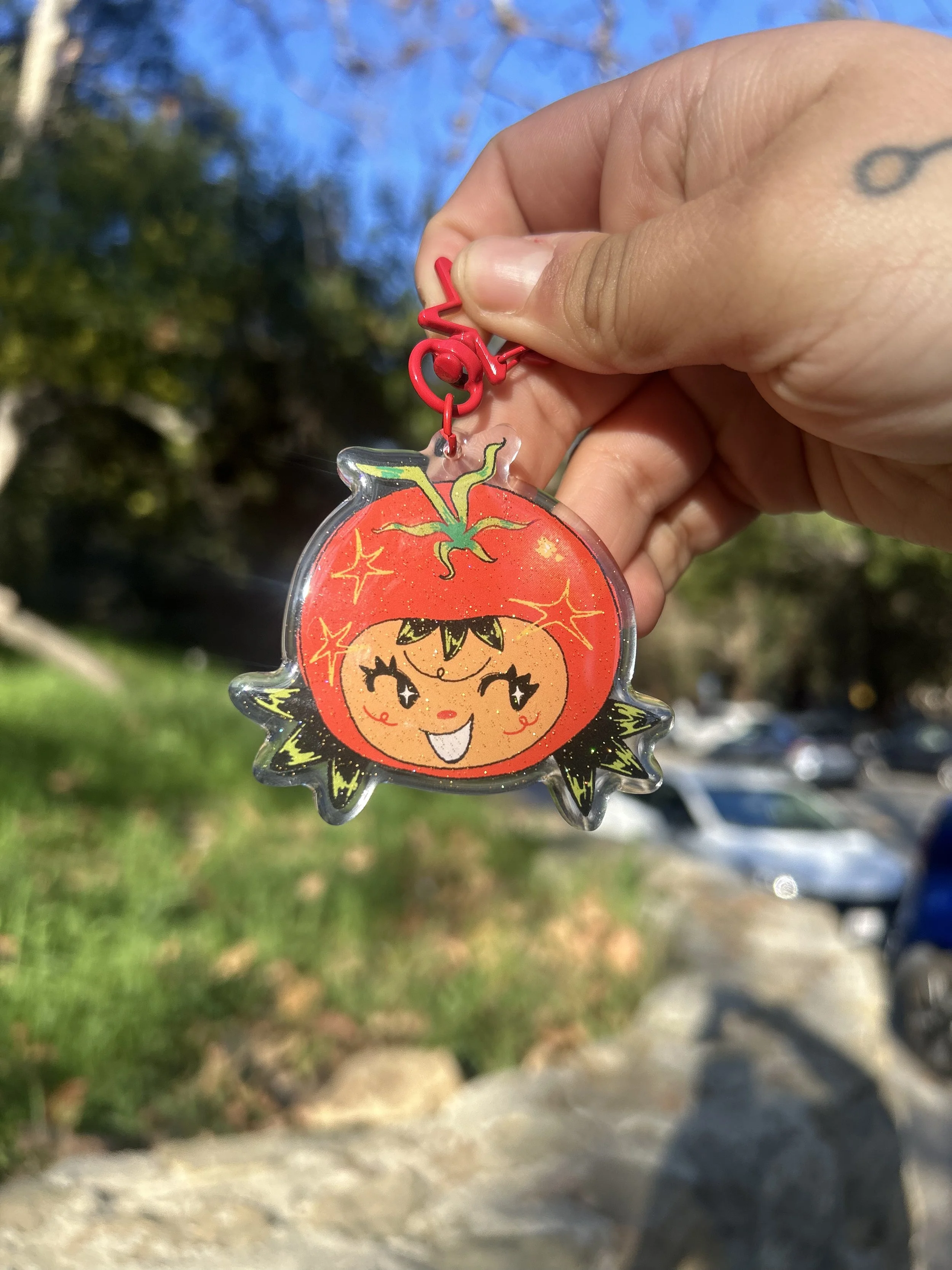 Tomato Girl Acrylic Bag Charm