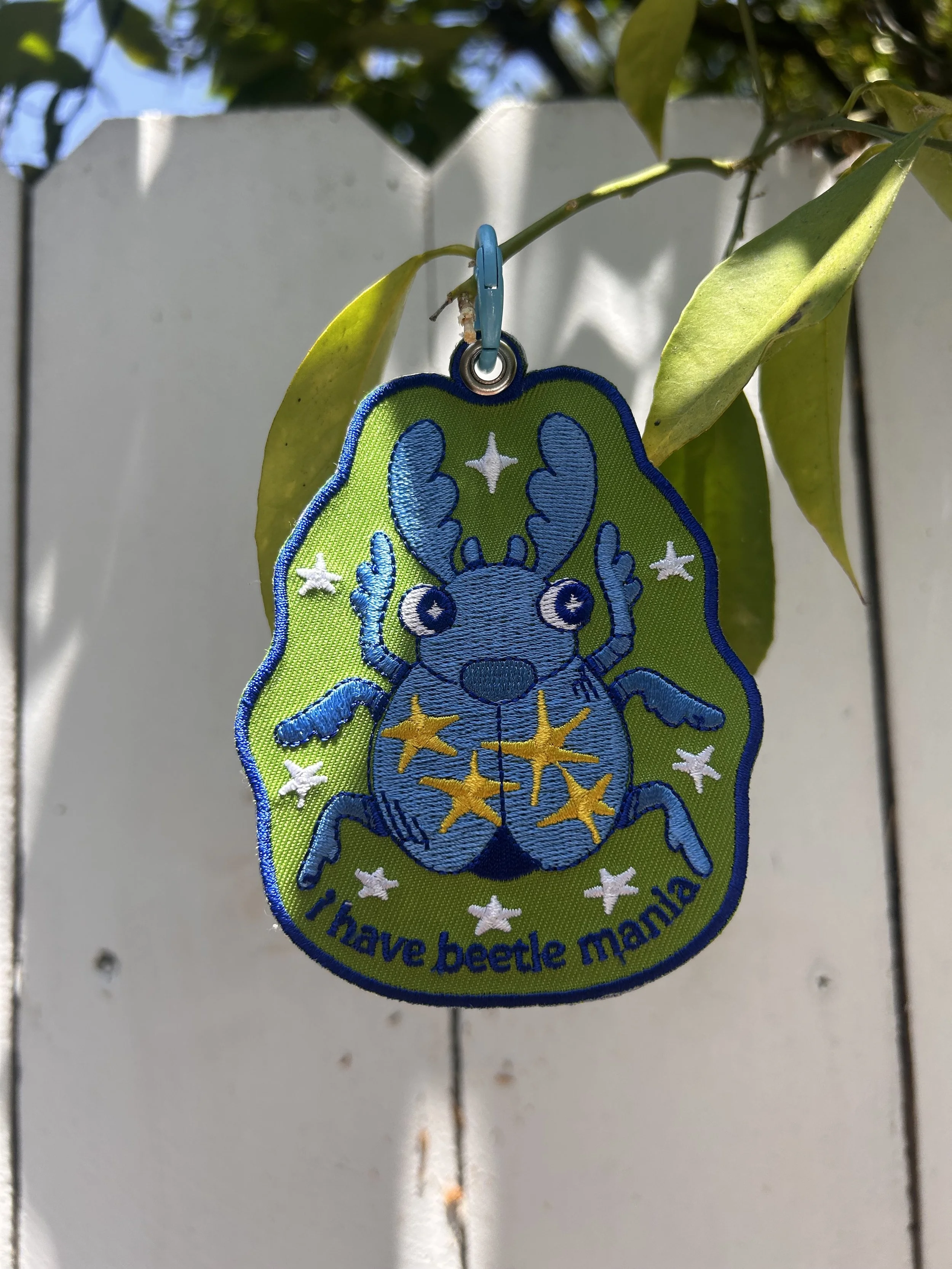 Beetle Mania Embroidered Bag Charm