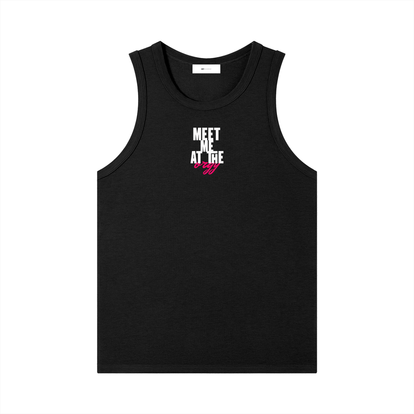 meet me at the orgy - heavyweight fitted ribbed tank