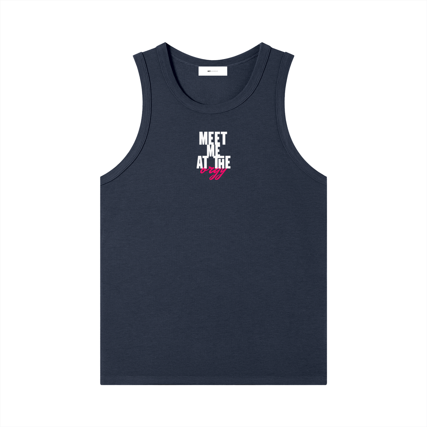 meet me at the orgy - heavyweight fitted ribbed tank