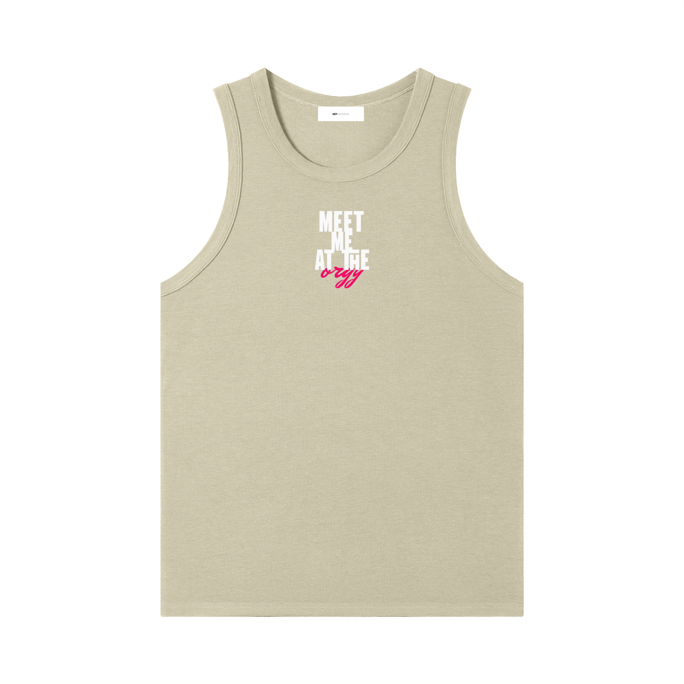 meet me at the orgy - heavyweight fitted ribbed tank
