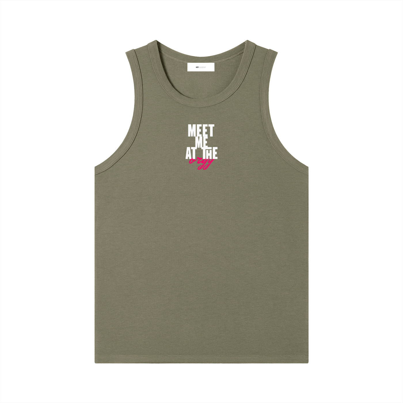 meet me at the orgy - heavyweight fitted ribbed tank