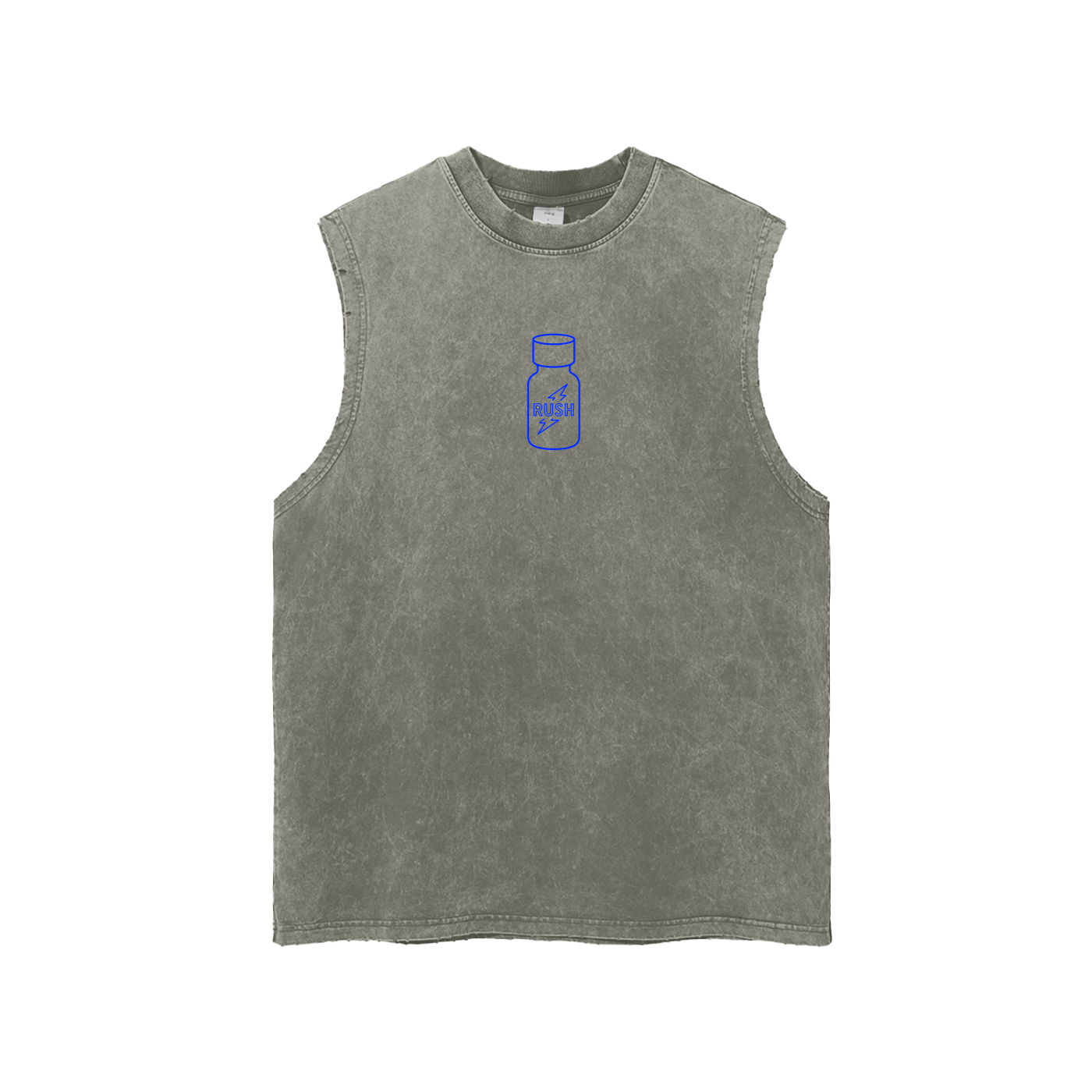 poppers - washed frayed hem tank top