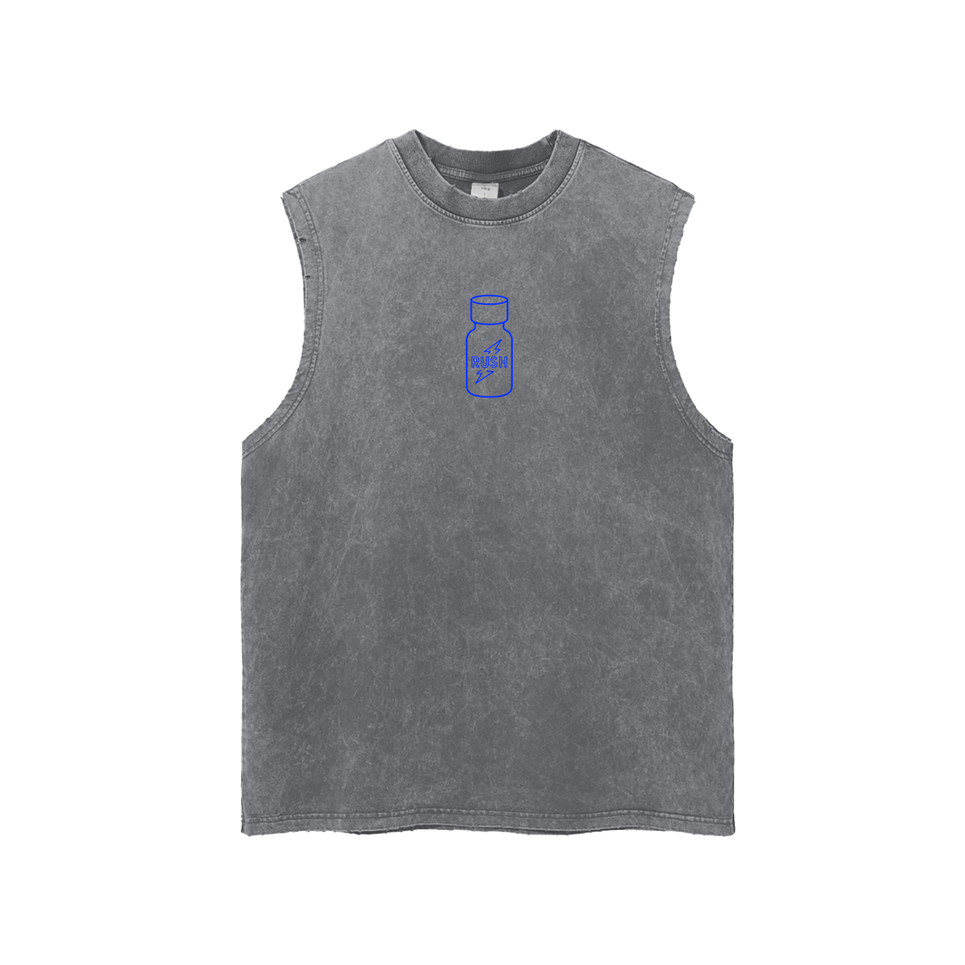 poppers - washed frayed hem tank top