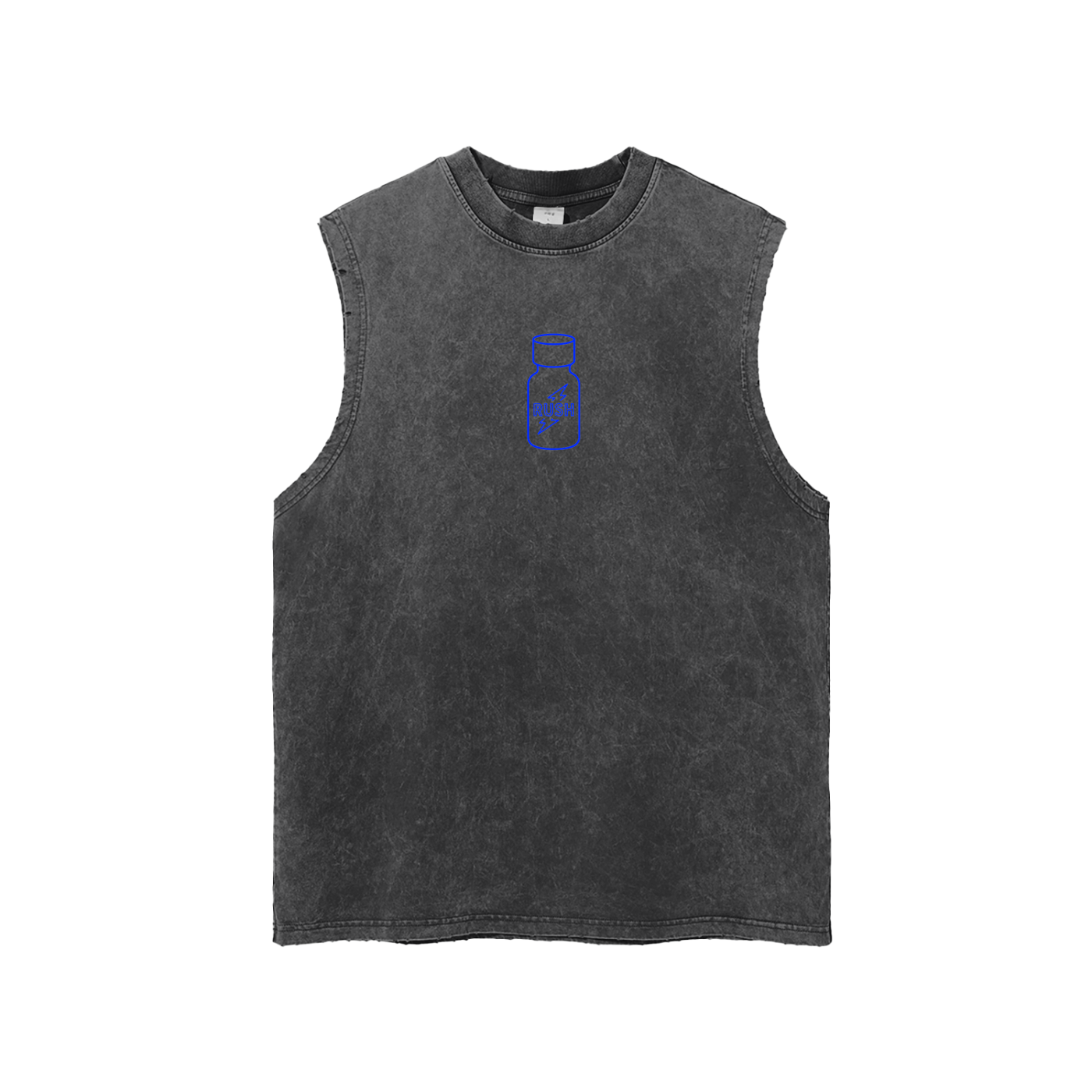 poppers - washed frayed hem tank top