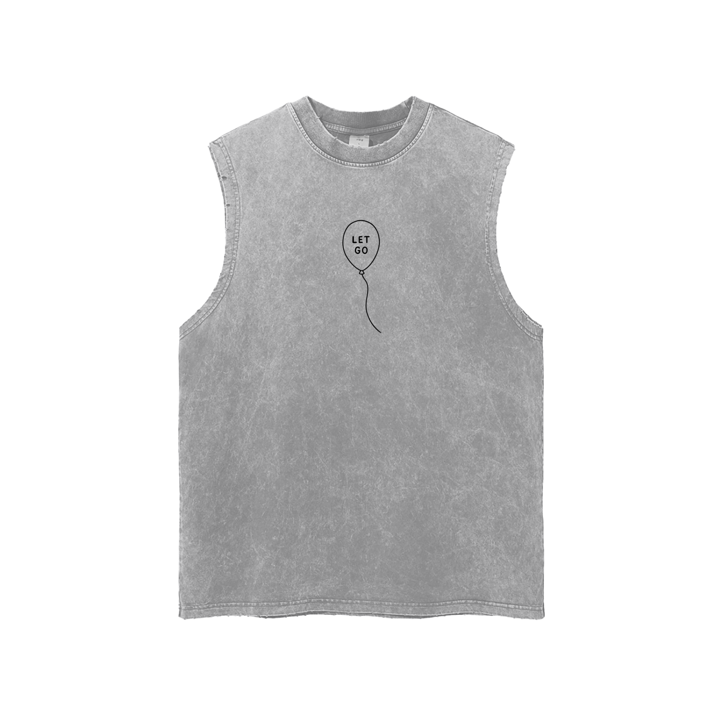 let go - washed frayed hem tank