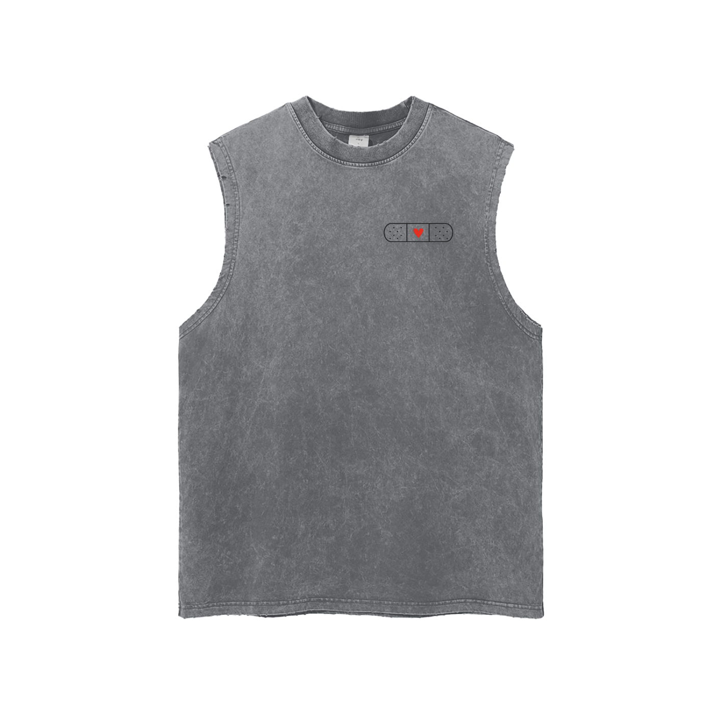 bandaged heart - washed frayed hem tank