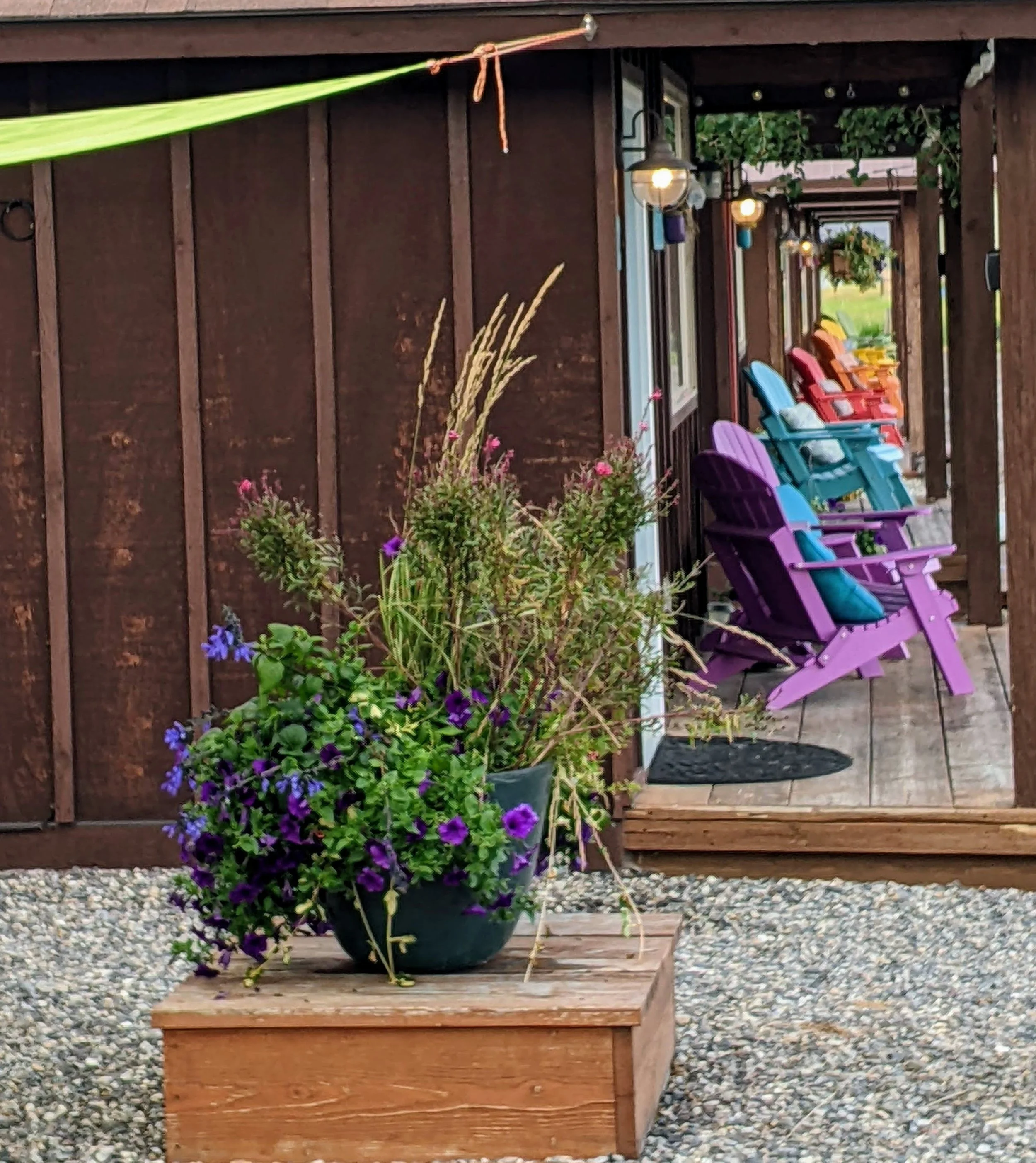 quiet but colorful porches for chatting
