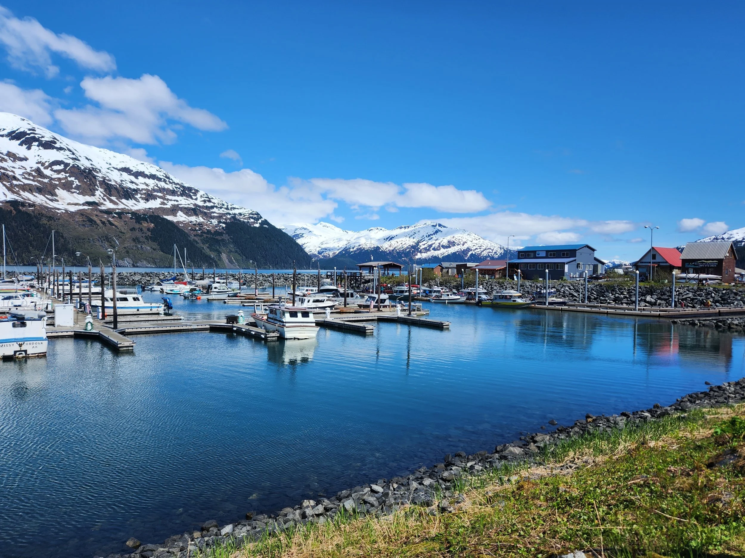 Which is more blue in Alaska, the sky or the water?