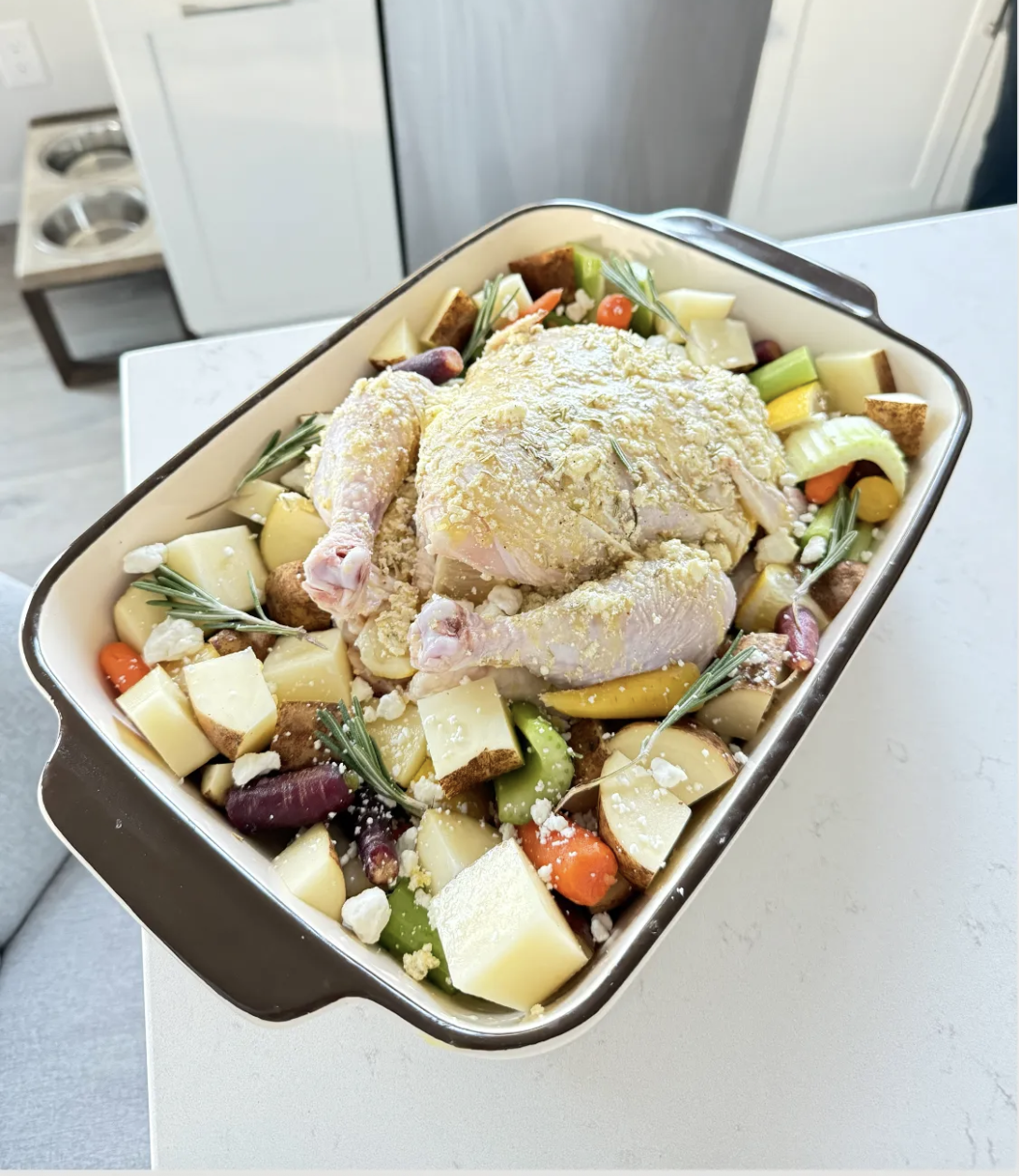 Thanksgiving Style Roasted Chicken With Rosemary and Goat Cheese for a Cozy Holiday Meal