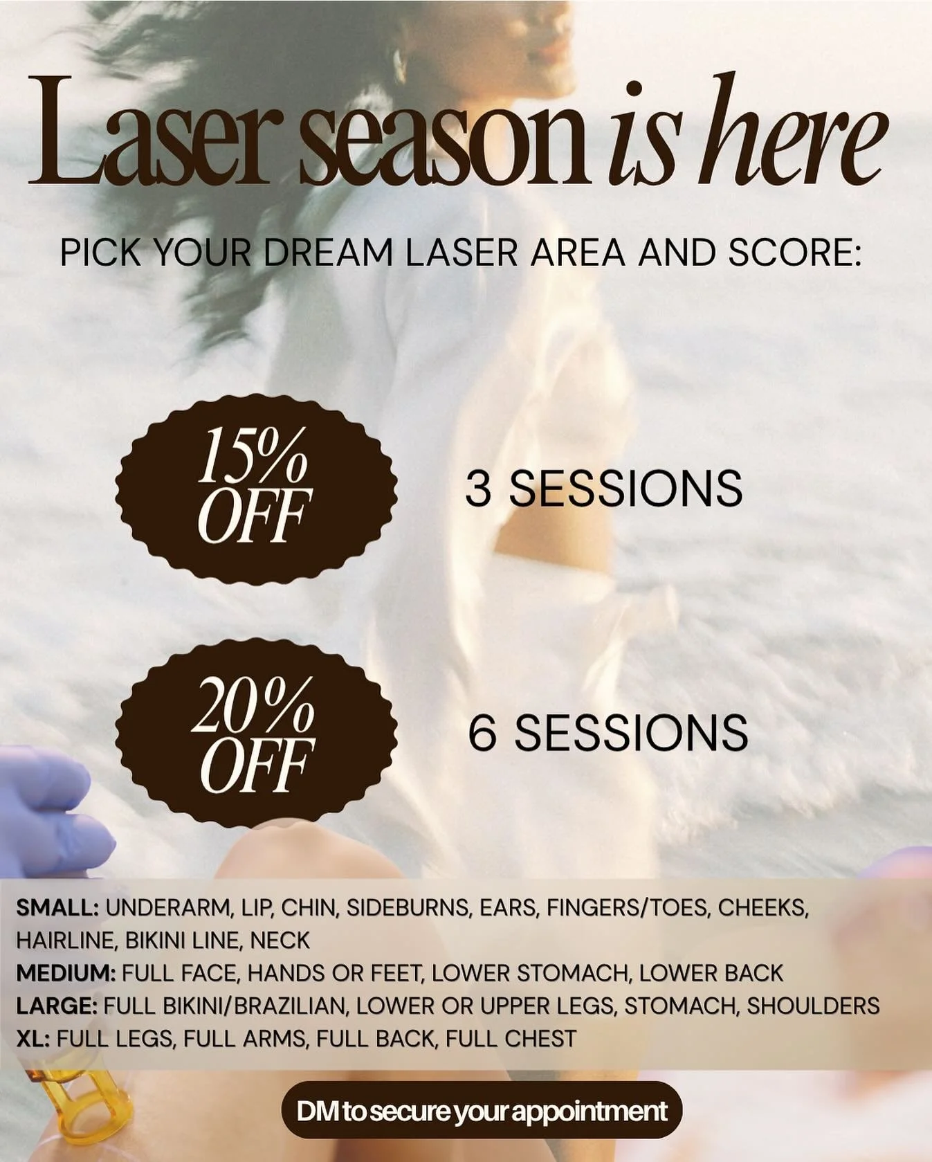 Our laser hair removal targets the follicle at the root for long-lasting, buttery-smooth results. 

We can&rsquo;t with the stubble, bumps, and razor burn &mdash; it&rsquo;s time to step into a new season with smooth skin and never look back.

⚡️ DM 
