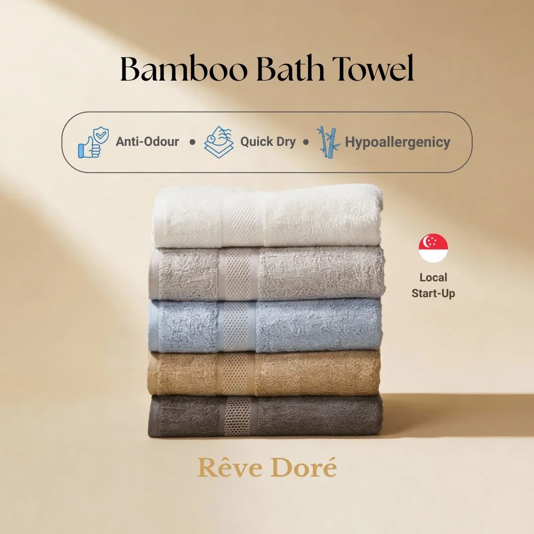 Reve Dore Classic Bamboo Ultra-Absorbent 500gsm Bath Towel - Quick Dry | Home & Gym Towel | Hand Towel - Solid/Check Pattern - Multi Colour