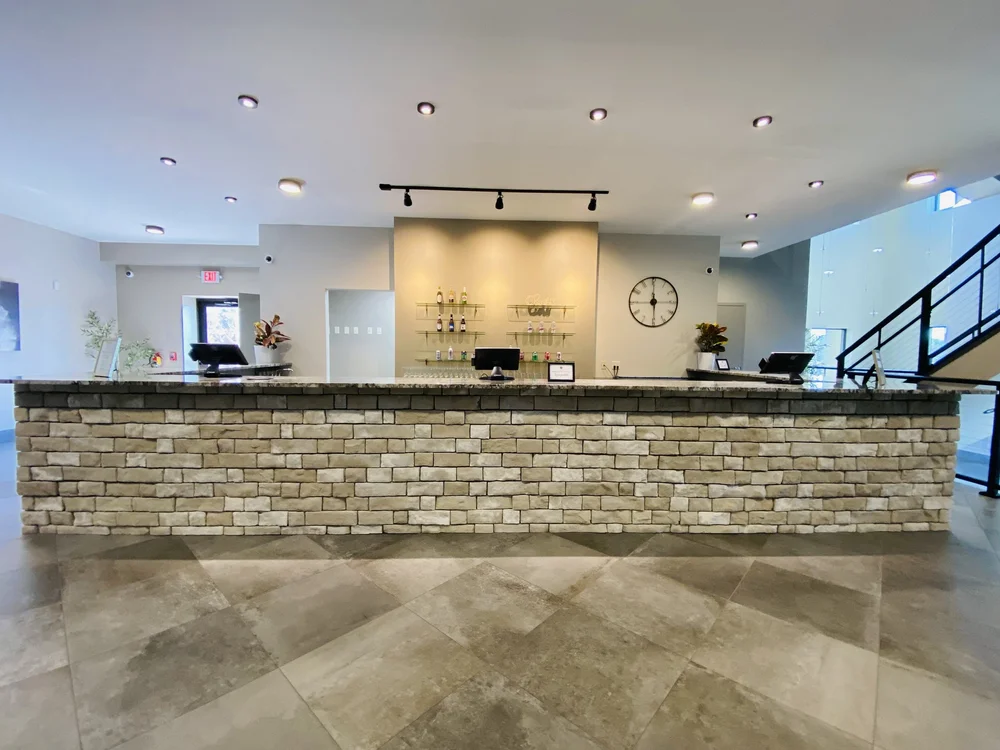 Main bar in the Grand Hall at Tower Event and Conference Center in Marietta, Ohio