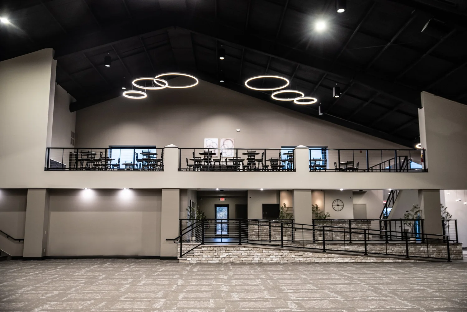 The Grand Hall seen from the mezzanine above the main floor in Marietta, Ohio