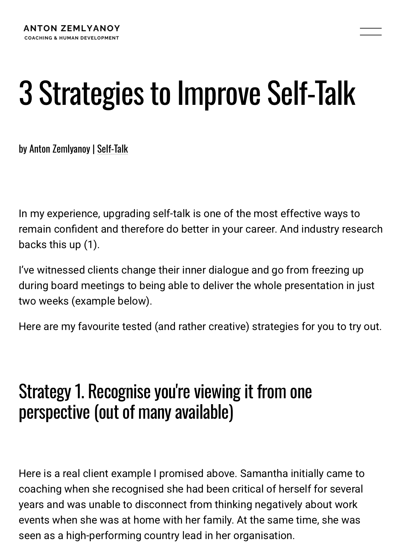 Inner critic self-talk coaching article thumbnail