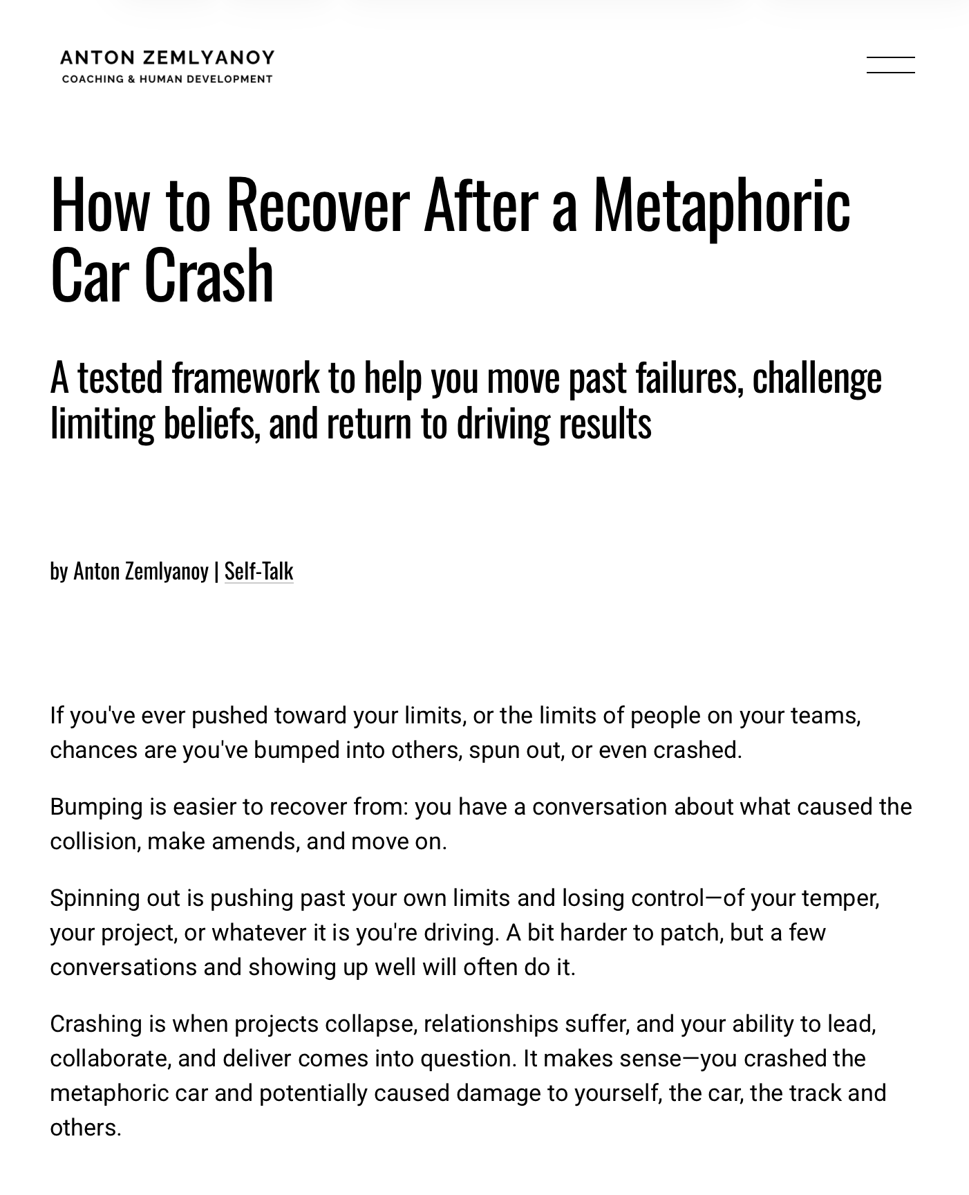 How to recover after a negative experience article thumbnail