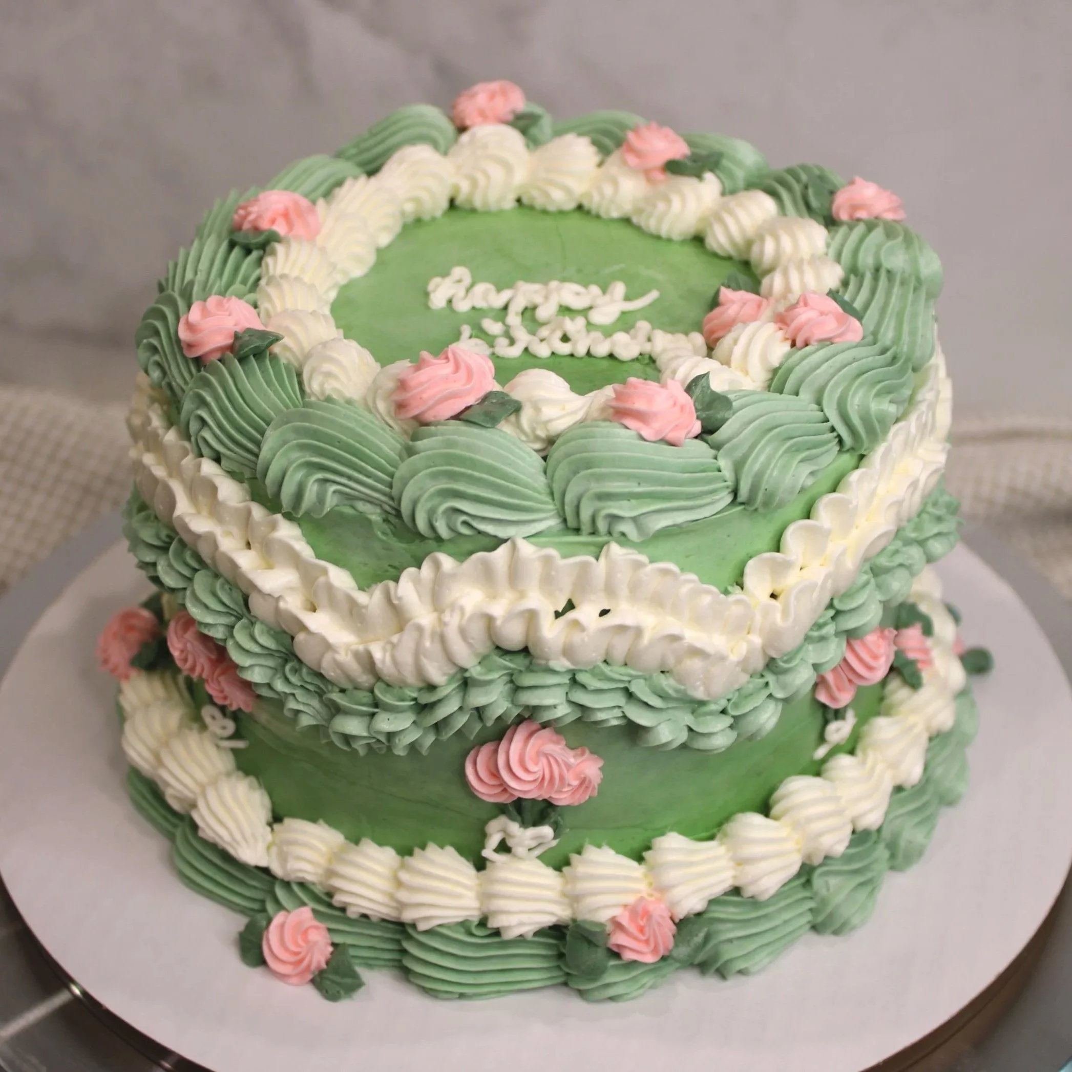 Green Vintage Flower Design