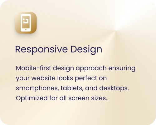 A digital presentation slide about responsive design, featuring a smartphone icon and text explaining mobile-first approach for websites optimized across devices.