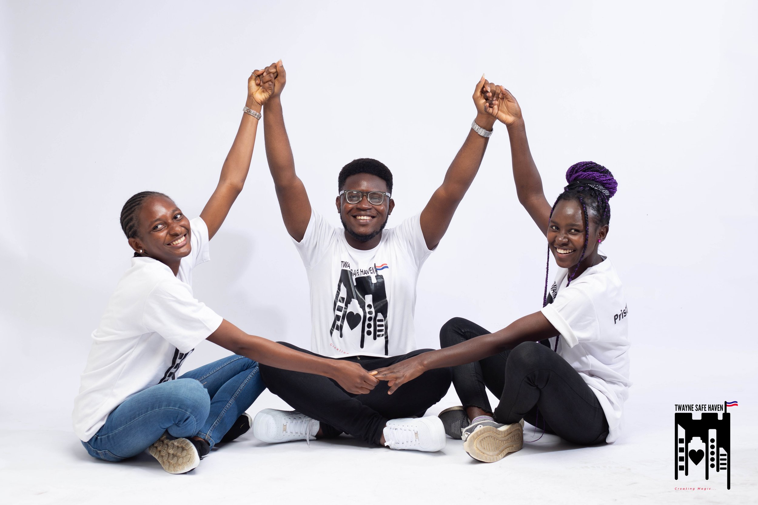 Sammie and admins holding hands