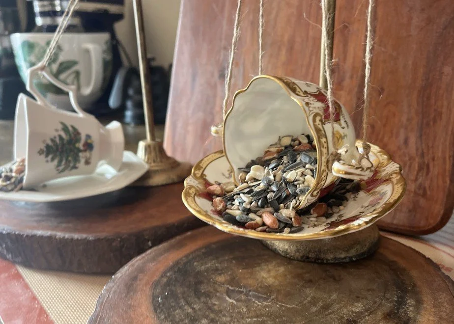 Teacup Bird Feeder (Designs Vary — No Two Bird Feeders Are the Same)