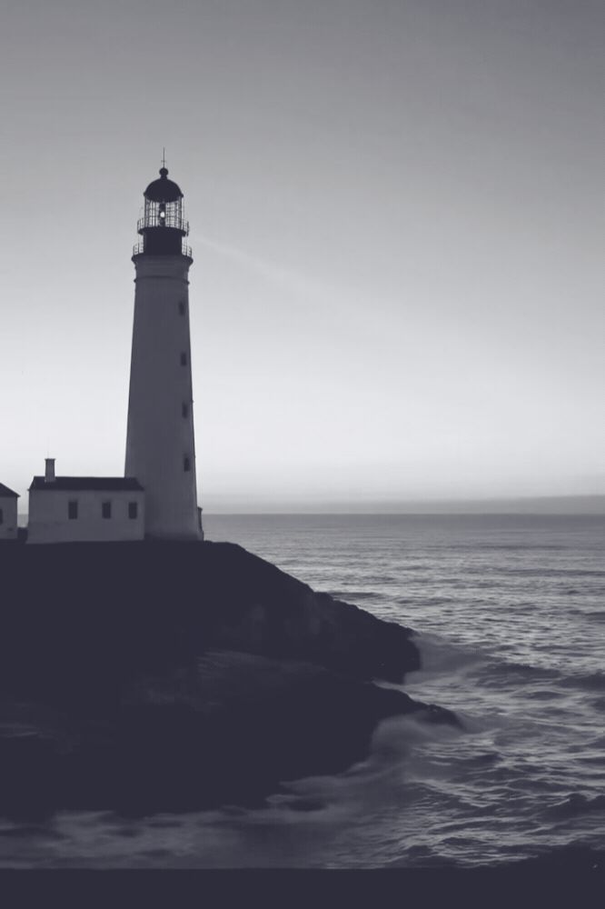 Lighthouse searching at night