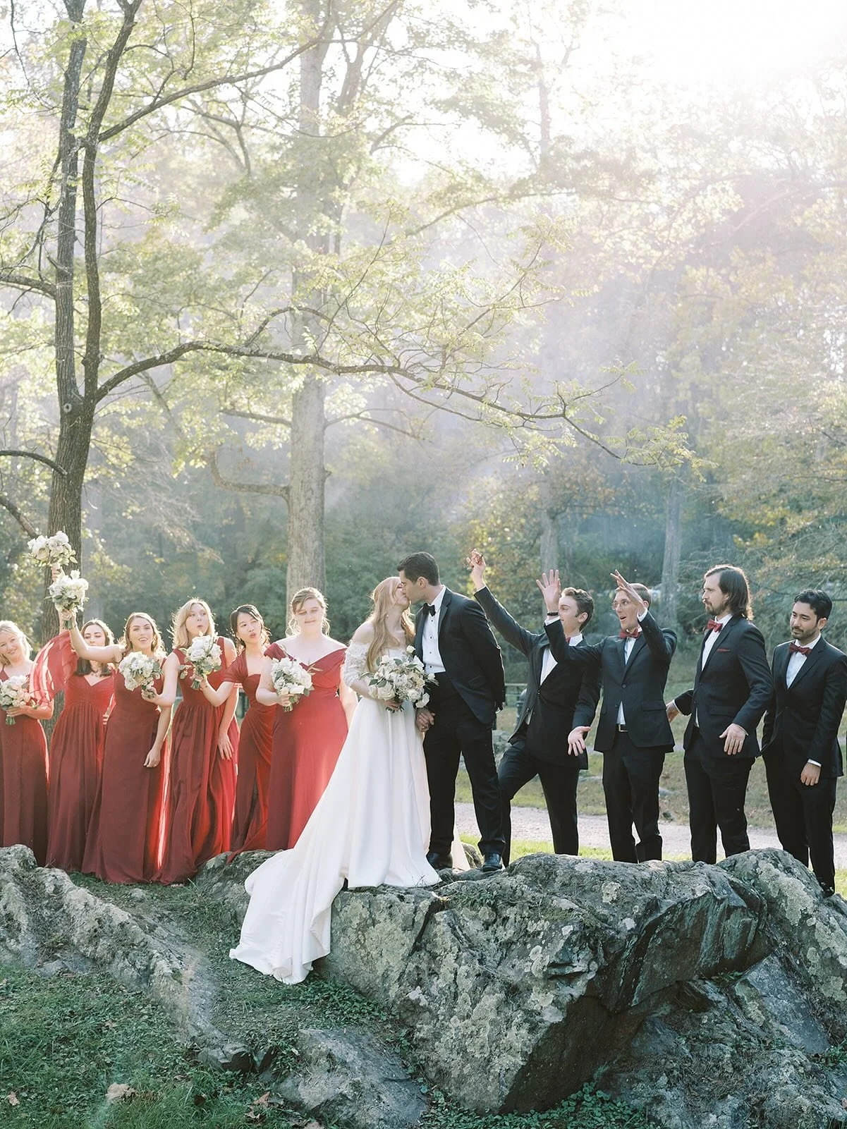 Soft Autumn Sun peeking through the Great Falls Park trees followed by a reception in the glow of the Cosmos Club for M and M&rsquo;s wedding 🍂 

@nataliejaynephotography 
@houseofjeanneflowers 
@fgmeventsinc 
@libertybakingco 
@styledbyannafazio 
@