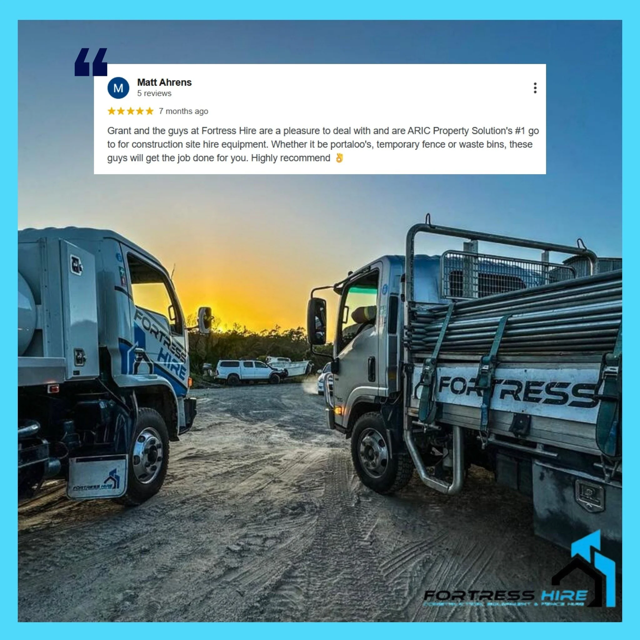 Another 5-star review to kick off the day! ⭐️

From porta loo hire to temp fencing and waste bins, we&rsquo;ve got your site sorted. Thanks for the recommendation, Matt! 👏

#fortresshire  #fortresshirereviews