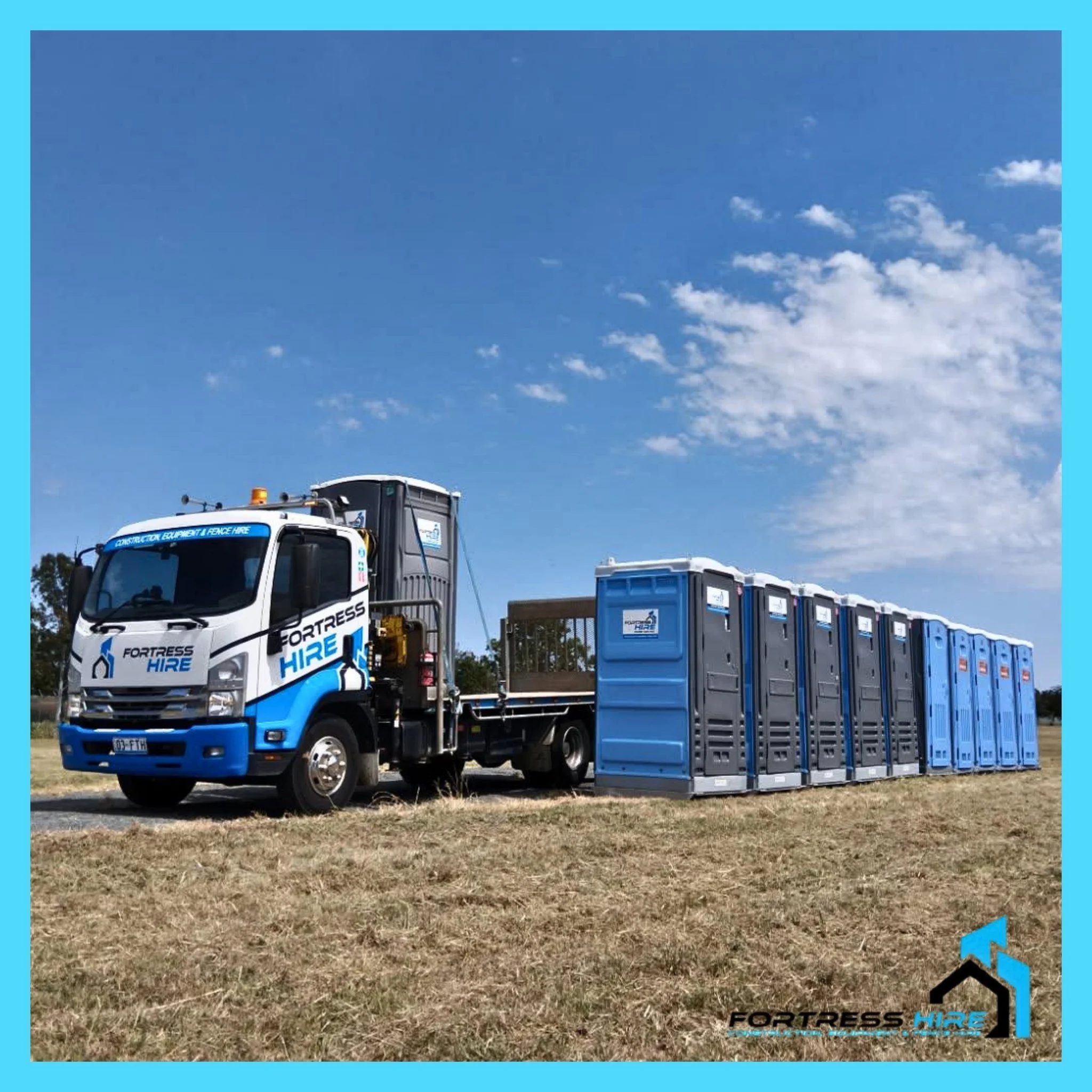 On-site, on time, and ready to go. 🚛

Portable solutions delivered wherever you need them. 💙

#fortresshire #portaloohire #portabletoilethire
