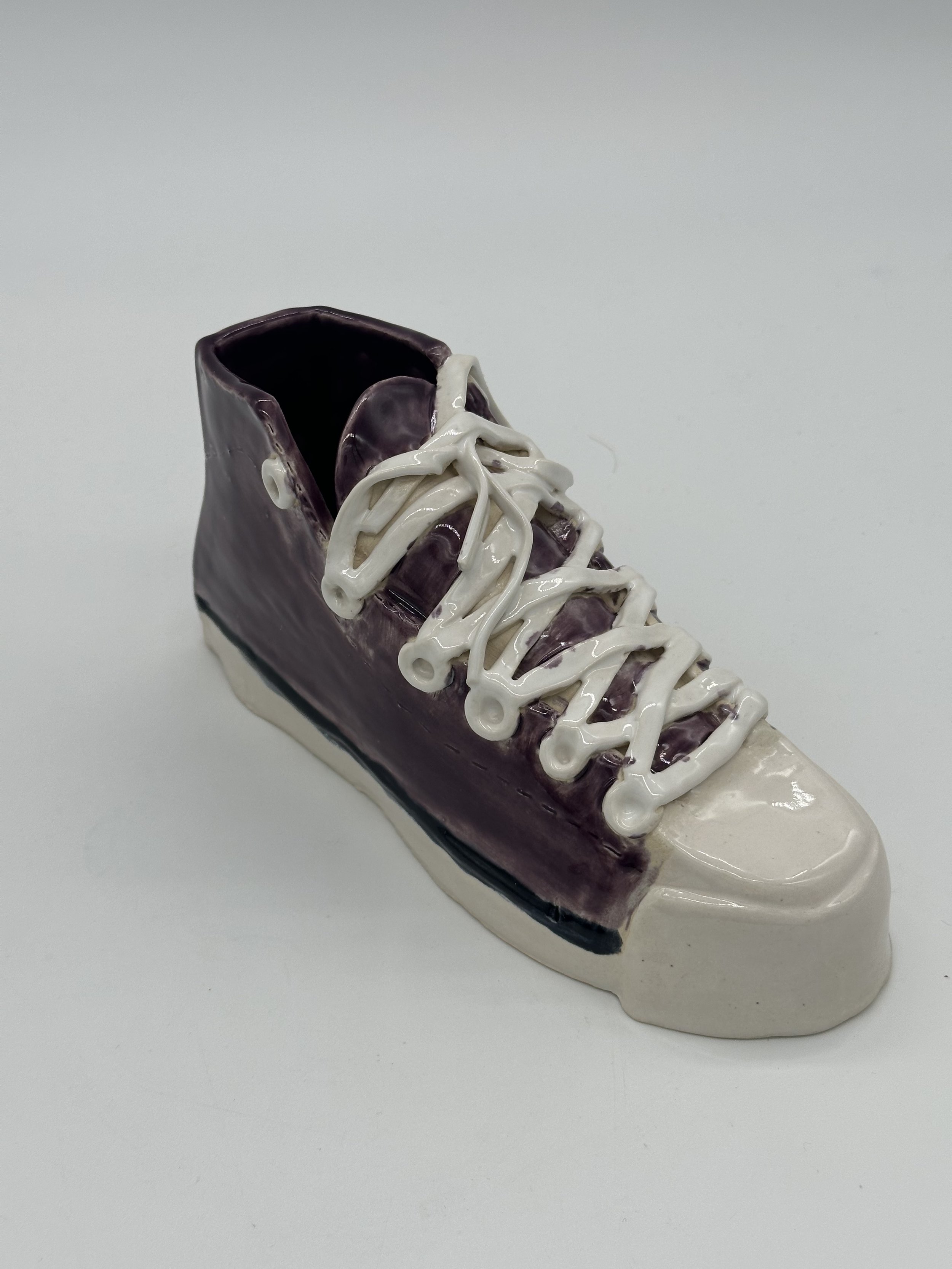 Completed student work, demonstrates mastery in slab construction and details throughout the shoe.