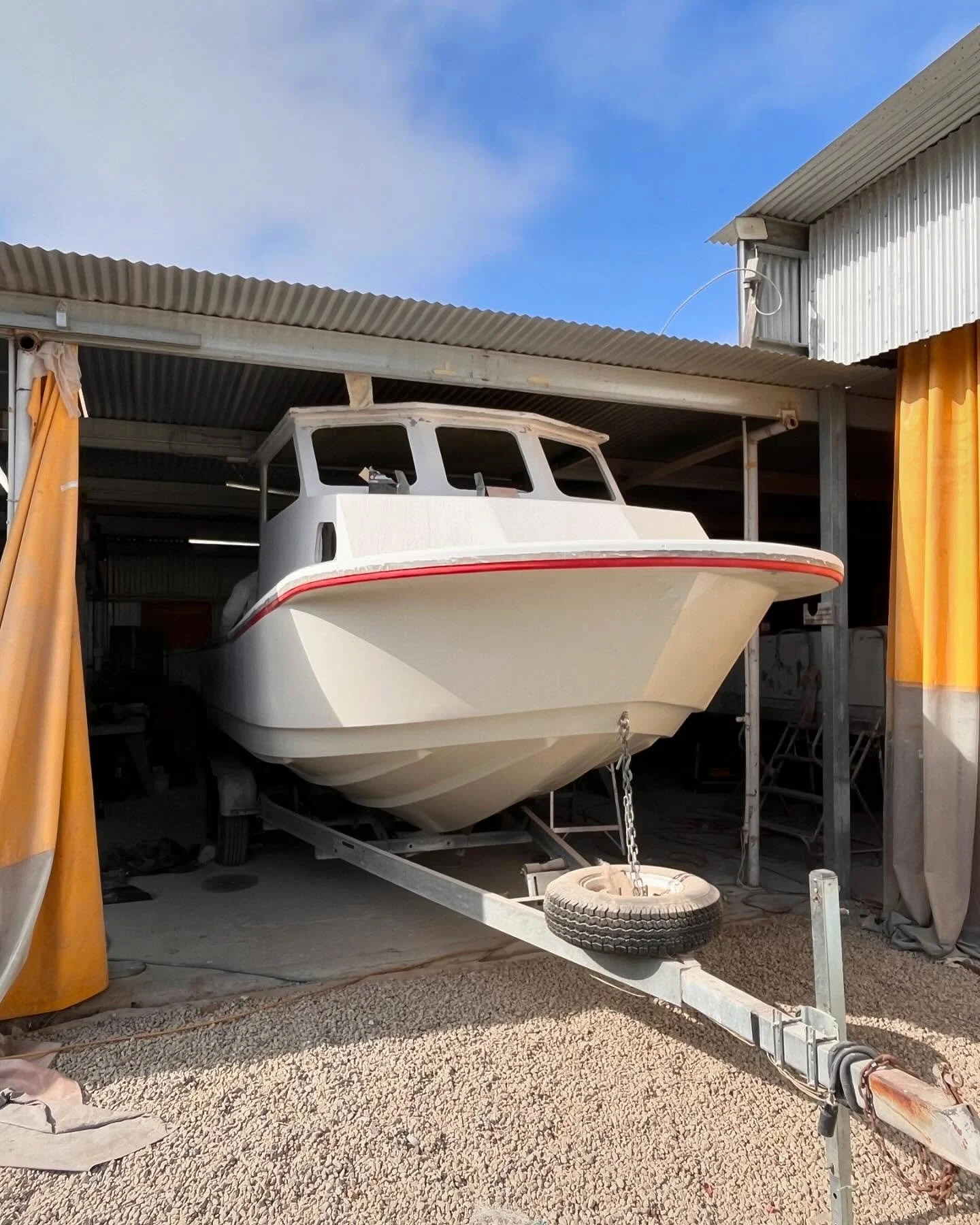 Jayce&rsquo;s 22&rsquo; ready for some gel coat and fairing! Getting closer to the finish line!