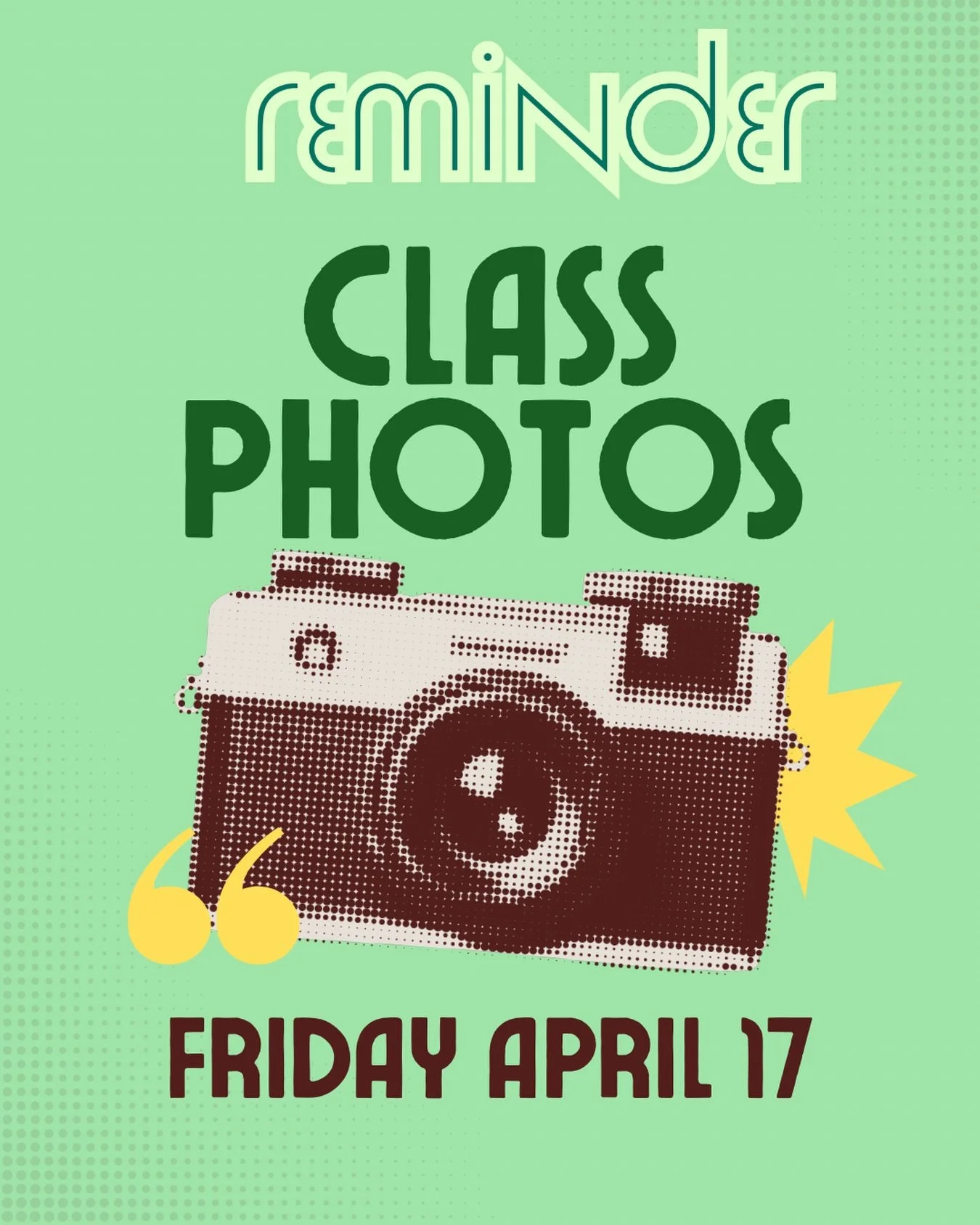 📸 Class Photos this Friday!

Hair brushed, outfits picked&hellip; and somehow it all unravels by photo time 😄 
We&rsquo;ll capture those smiles either way!
