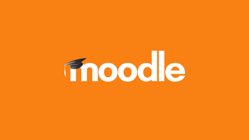 The Moodle logo with an orange background and a black graduation cap on the letter 'm'.