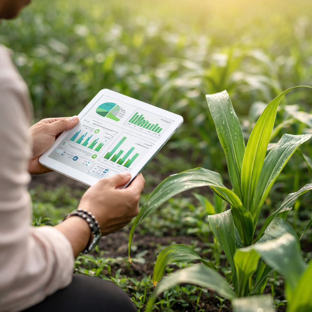 Sustainability and environmental management in practice, analysing plant health and environmental data using digital tools in an outdoor setting