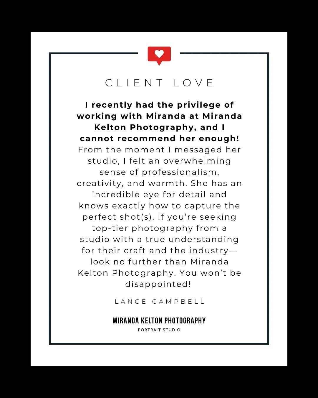 Did you know that we have over 100 five-star Google Reviews? ⭐ Our team here at @mirandakeltonphoto is known for making every session fun, comfortable, &amp; truly unforgettable. Check out our testimonials &amp; hear firsthand how we help everyone lo