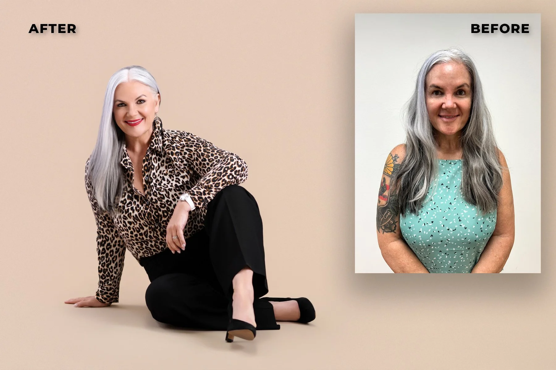 Sondra Before and After Portrait Miranda Kelton Photography