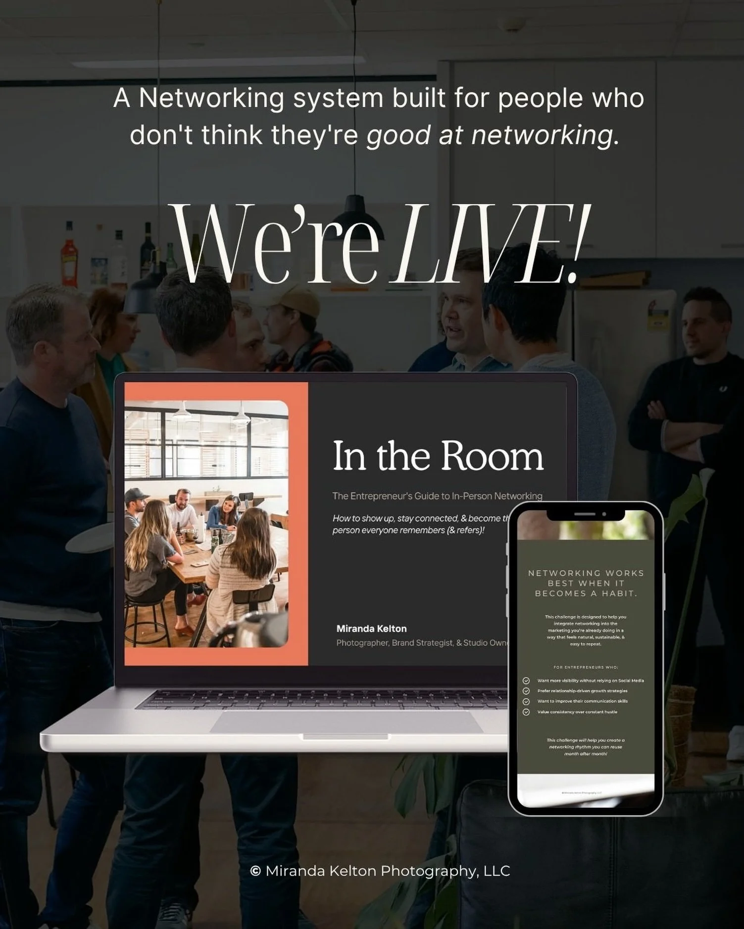 In The Room is LIVE! 🥳 I can't believe it's finally here. If you've ever stood in the corner at a networking event wishing you were literally anywhere else, this course is for you.
&nbsp;
When I moved from Portland to Bend in 2020, I knew exactly on