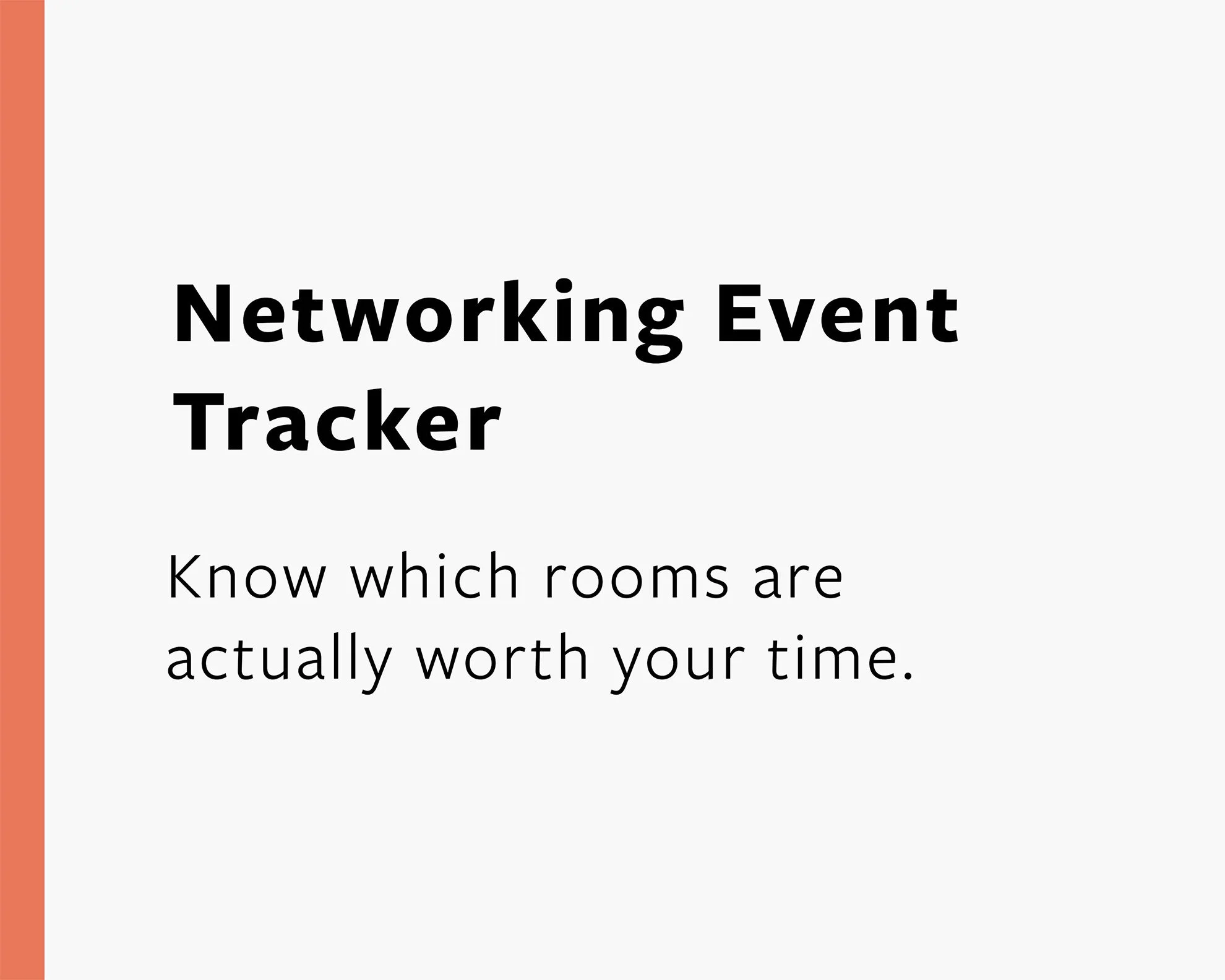 In the room networking event tracker