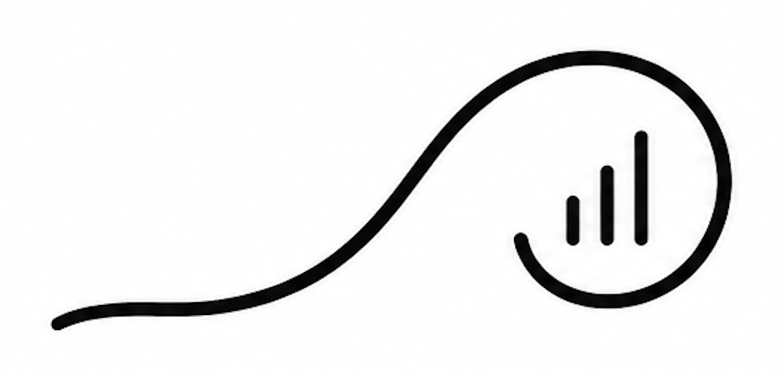 Geometric drawing of an outline square with sections divided by vertical, horizontal, and circle lines.