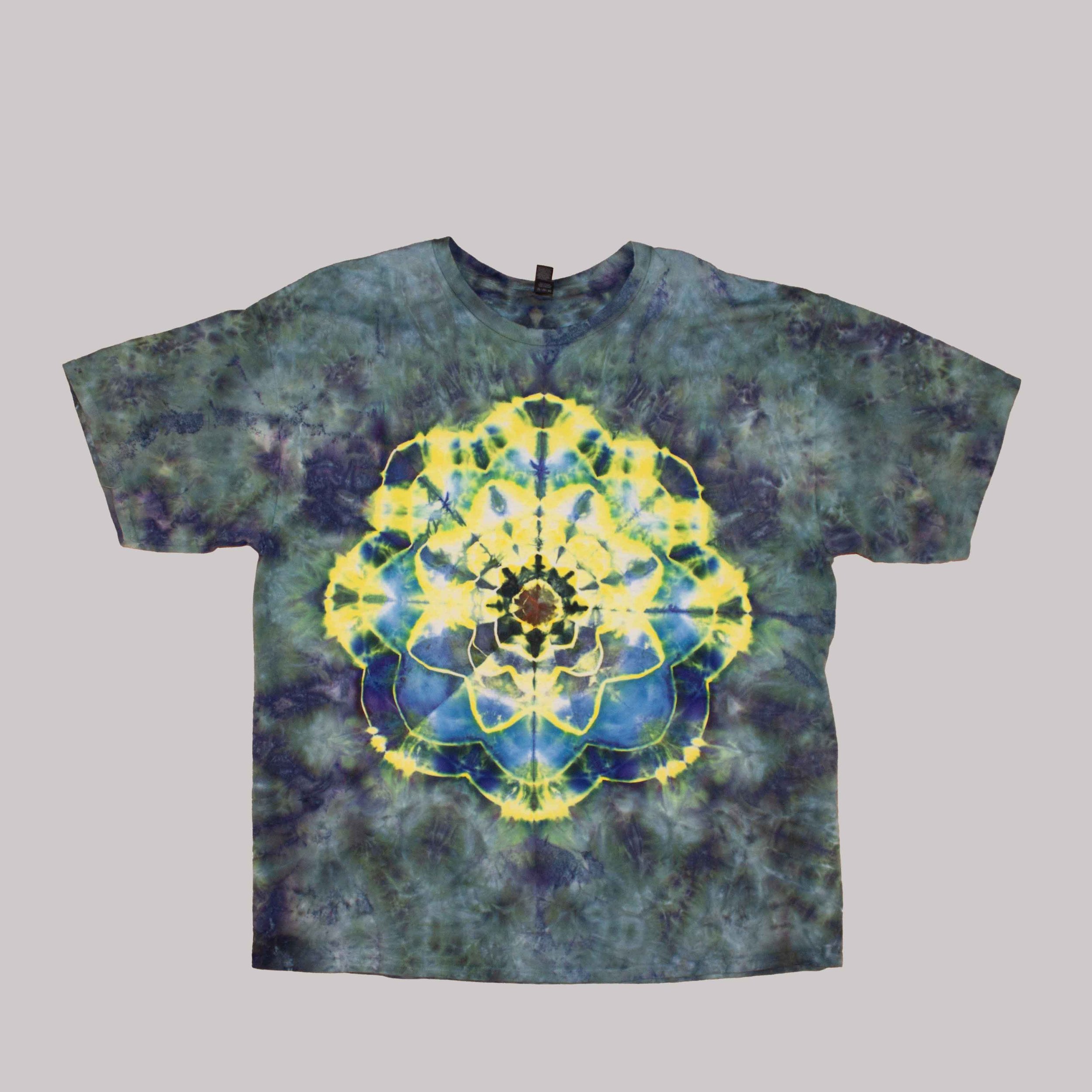 Beautiful Yellow Mandala Surrounded By an Ocean of Blues