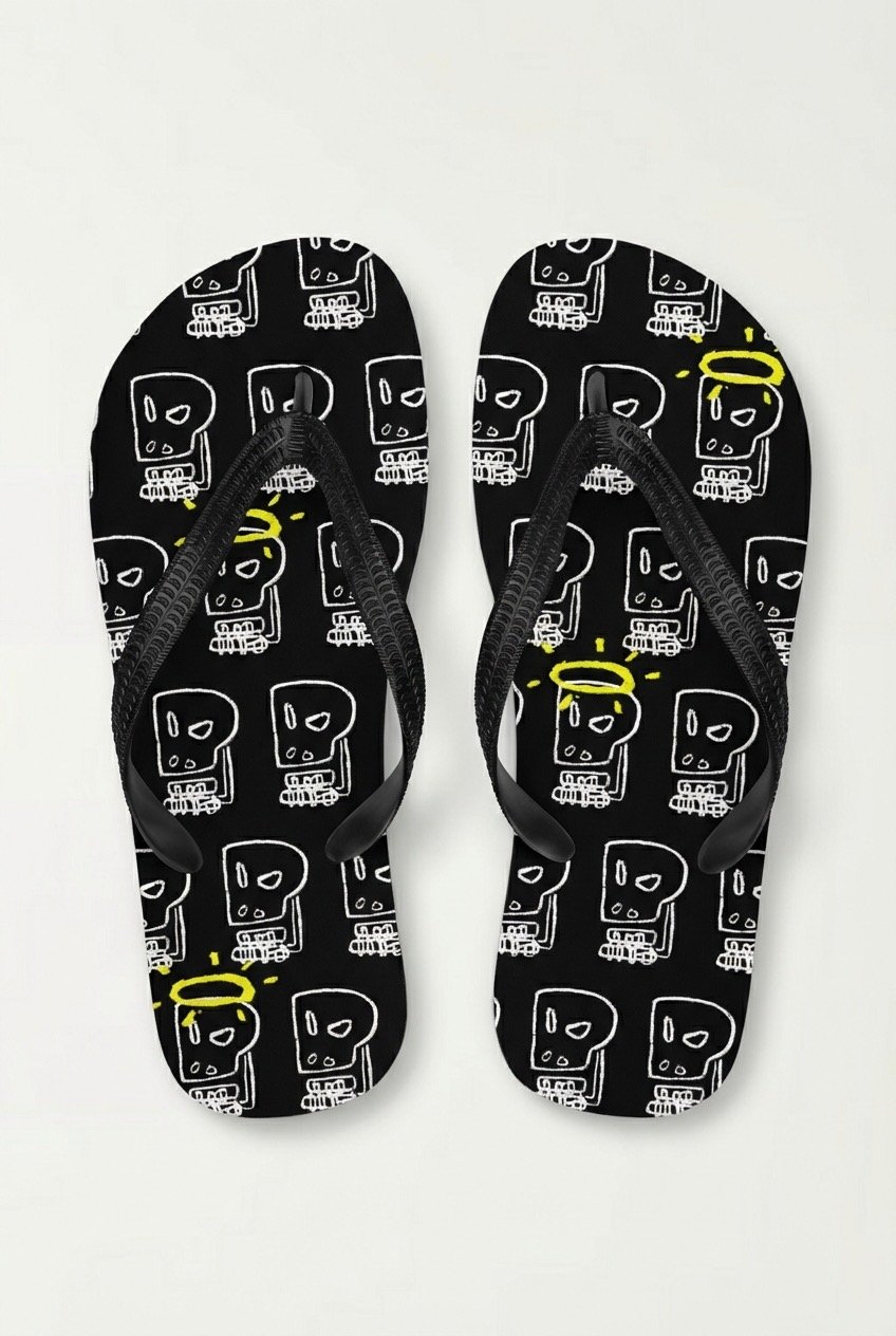 Fallen Angels Black Flip Flops