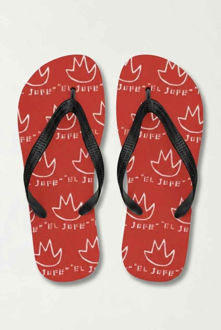 El Jefe Flip Flops – Bold Graphic Rubber Flip Flops