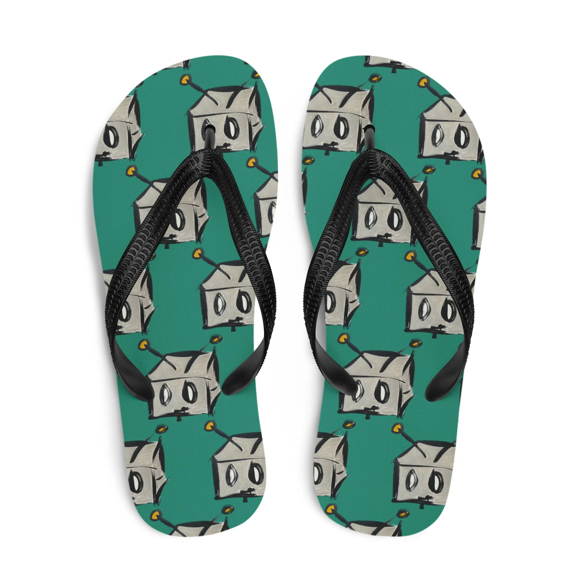 I’m Not a Robot Flip Flops – Bold Graphic Rubber Flip Flops