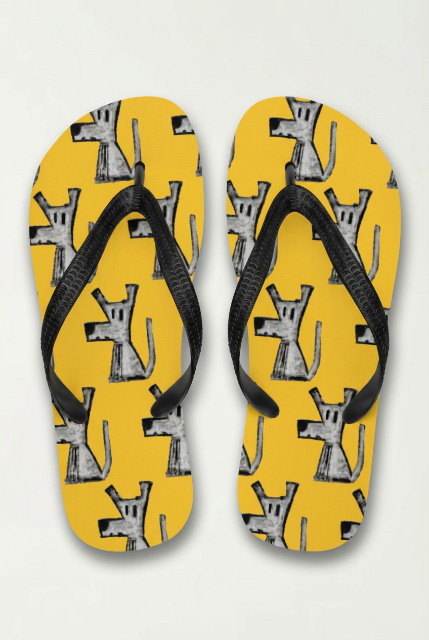 Mans best friend Yellow Flip-Flops