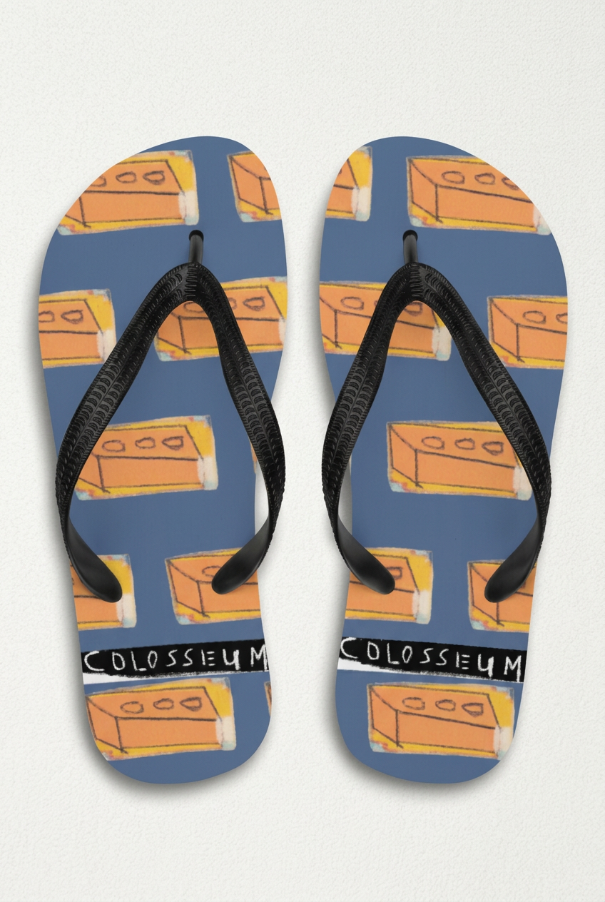 Colosseum Flip Flops – Bold Graphic Rubber Flip Flops