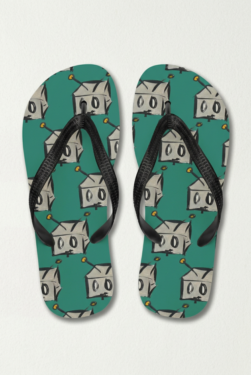 I’m Not a Robot Flip Flops – Bold Graphic Rubber Flip Flops